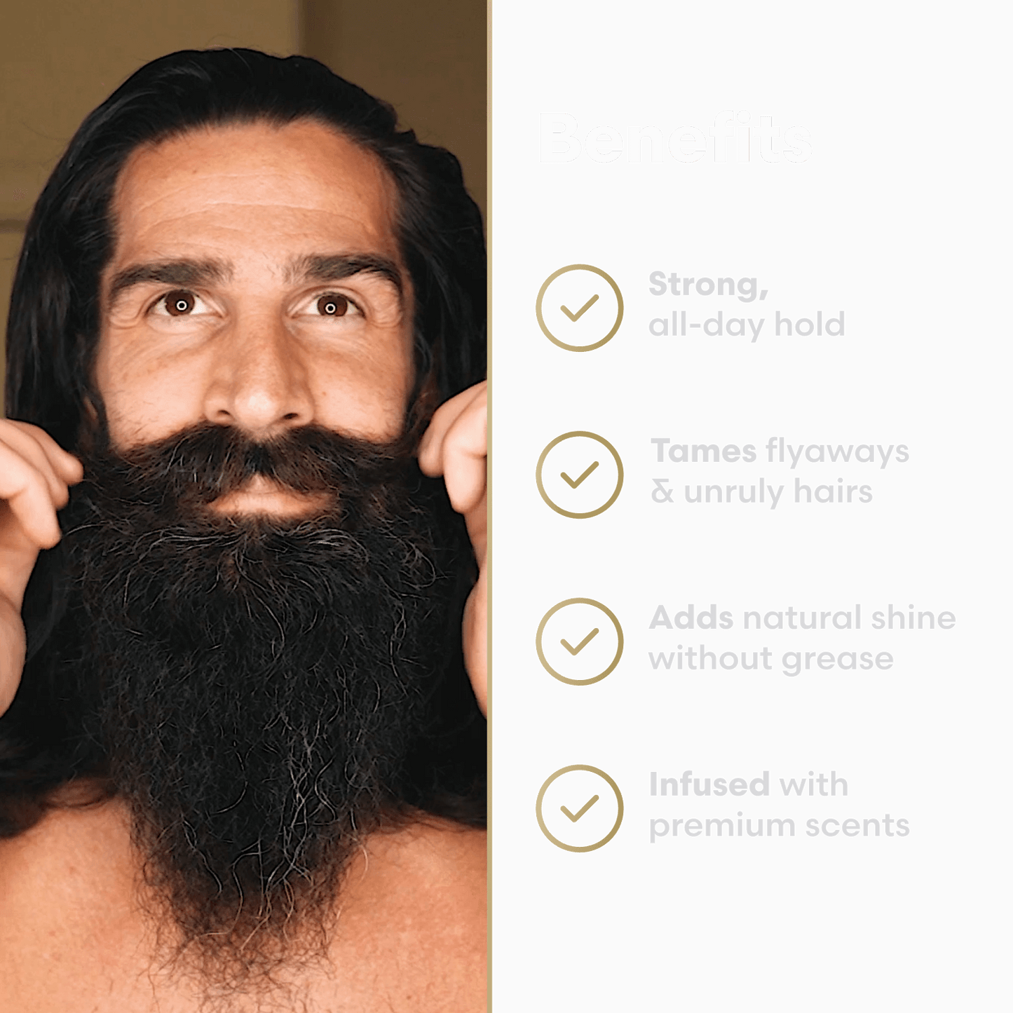 Transparentes Schnurrbartwachs für natürlichen Halt