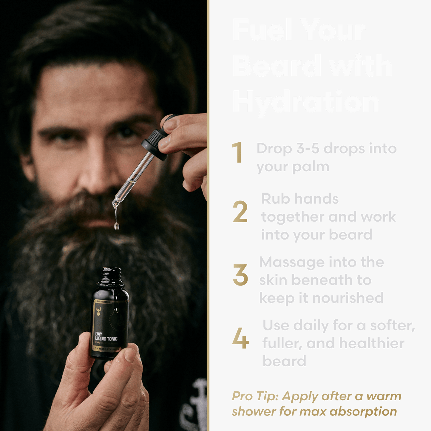 Flüssiges Bartwasser für den Tag