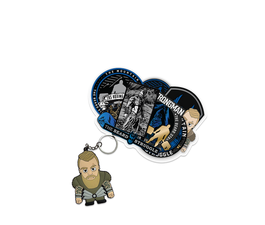 Berg-Schlüsselanhänger + Sticker-Paket