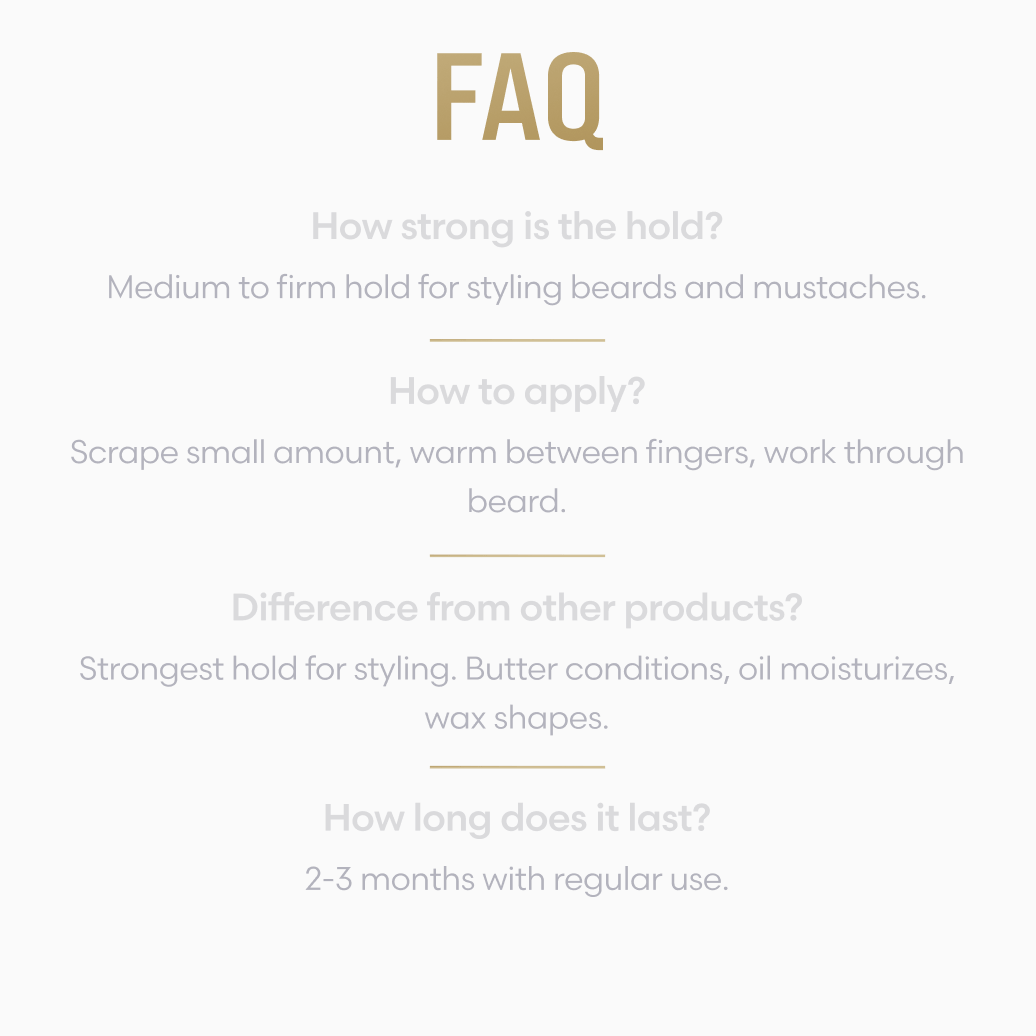 Transparentes Schnurrbartwachs für natürlichen Halt