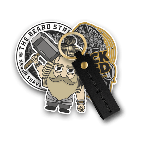 Leder-Schlüsselanhänger + Sticker-Paket