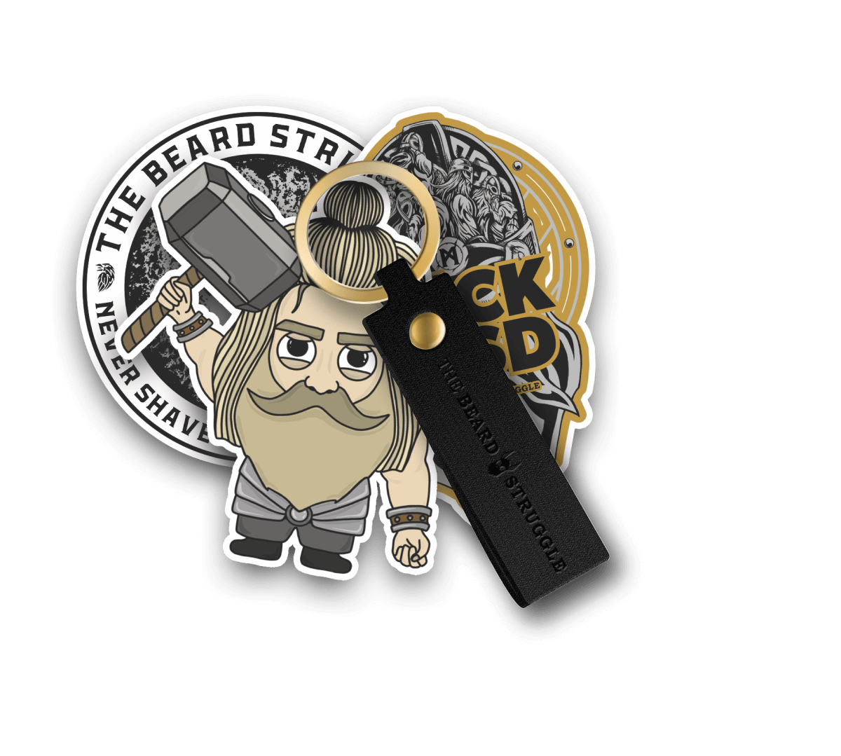 Leder-Schlüsselanhänger + Sticker-Paket